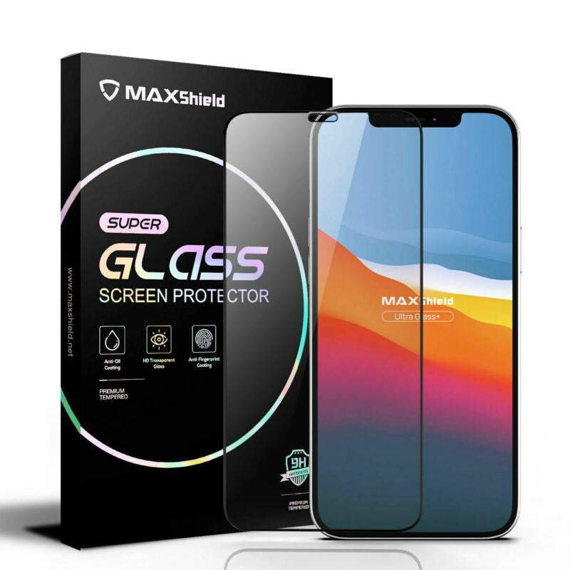 2 Pack Full Coverage Tempered Glass Screen Protector For iPhone 12 Pro Max