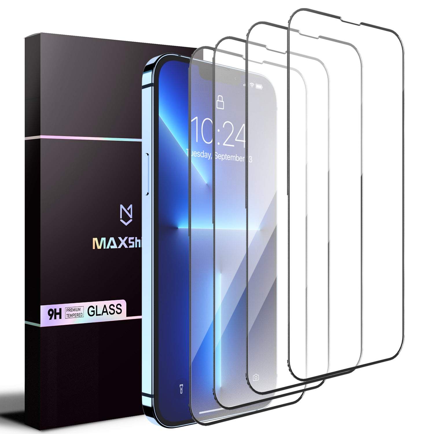4 Pack Full Cover Tempered Glass Screen Protector For iPhone 13 12 Series
