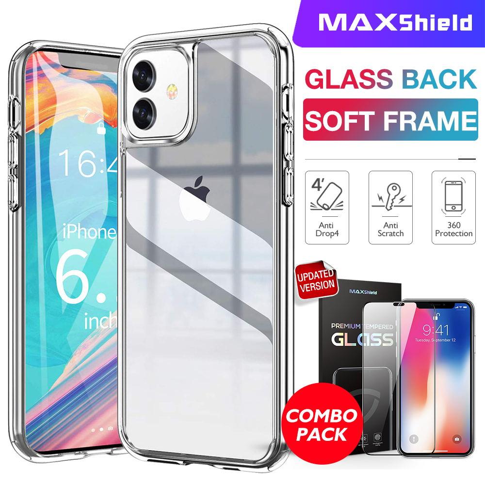 Shockproof Hybrid Tough Glass Soft Bumper Case For iPhone 11 Pro Max-Clear